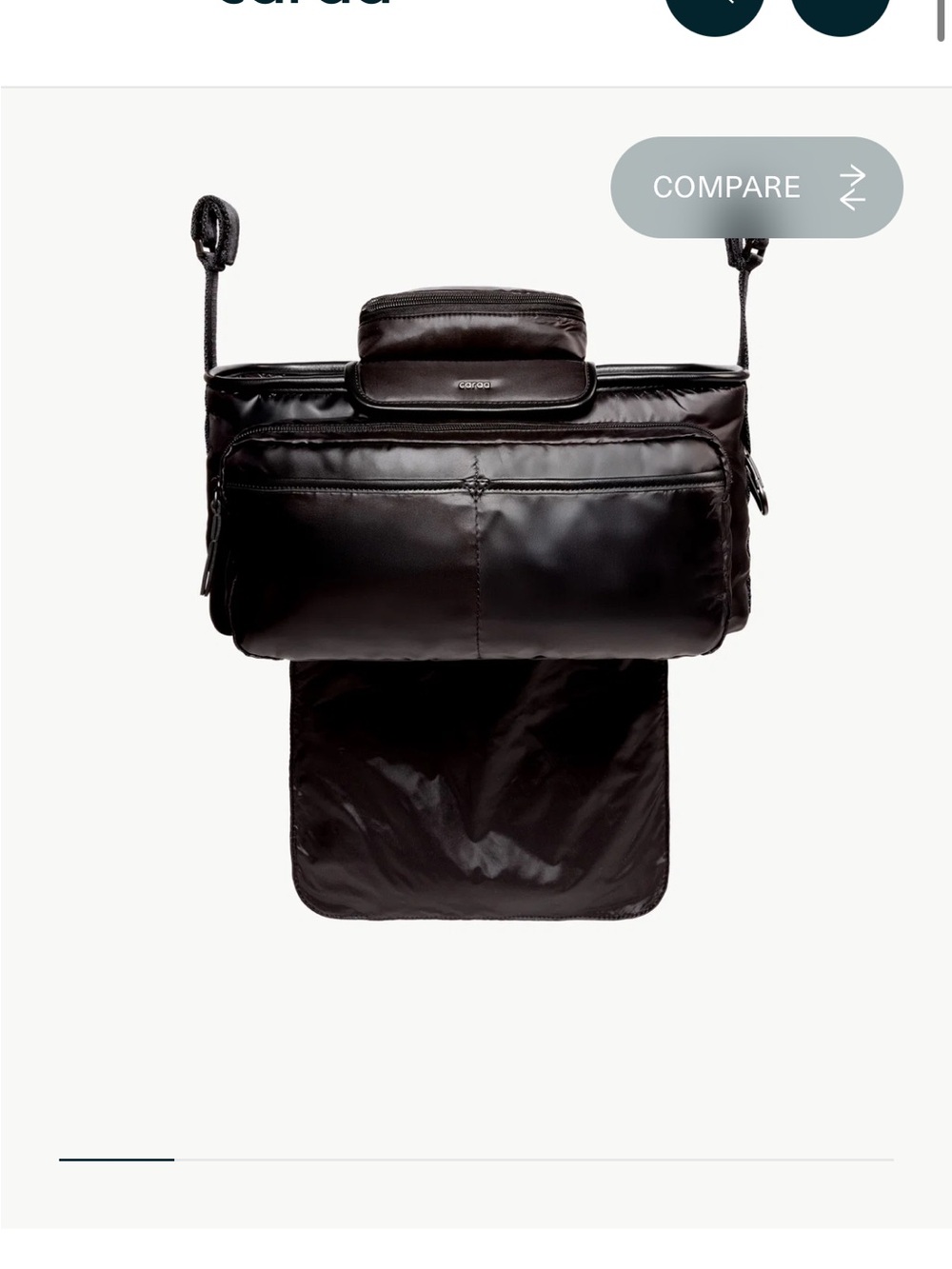 caraa Black Kids Stroller Organizer Bag